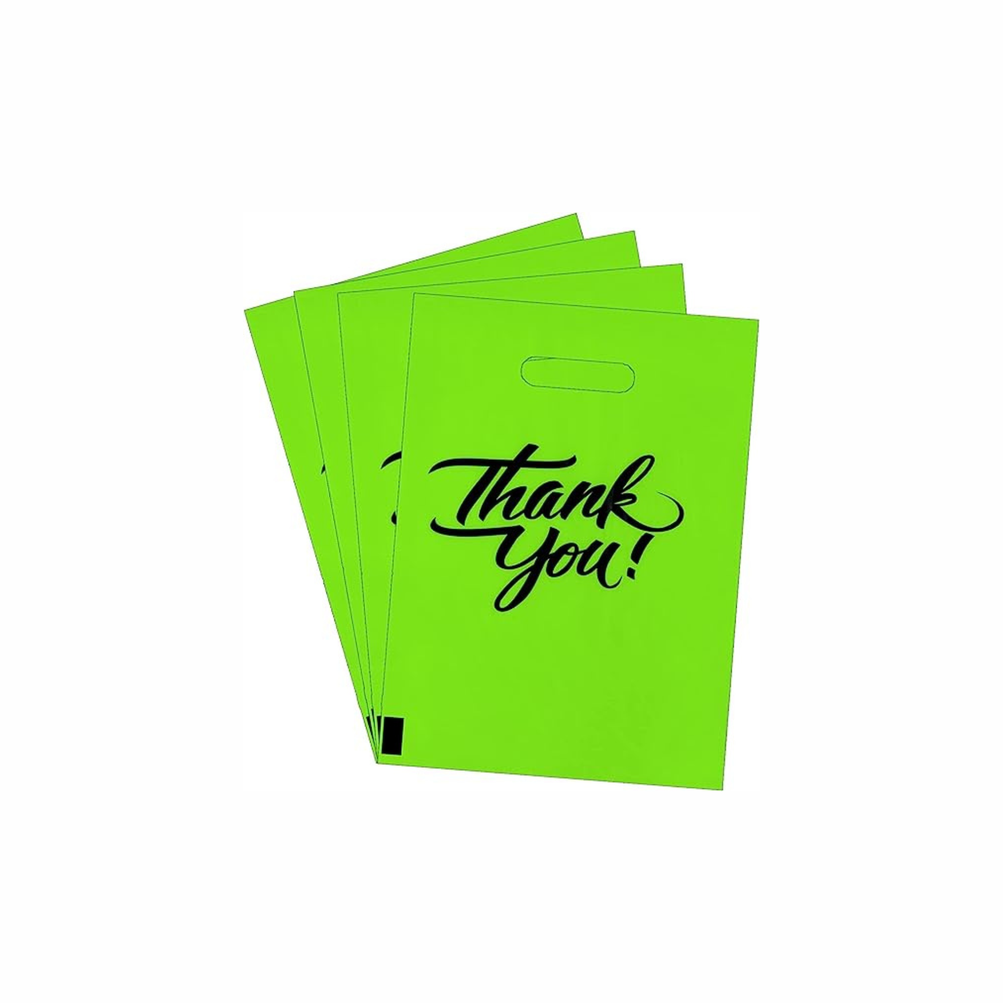 9 x 12 Thank You Bags Bulk (Pack of 100) with Die Cut Handles, Retail Thank You Shopping Poly Bags - Infinite Pack