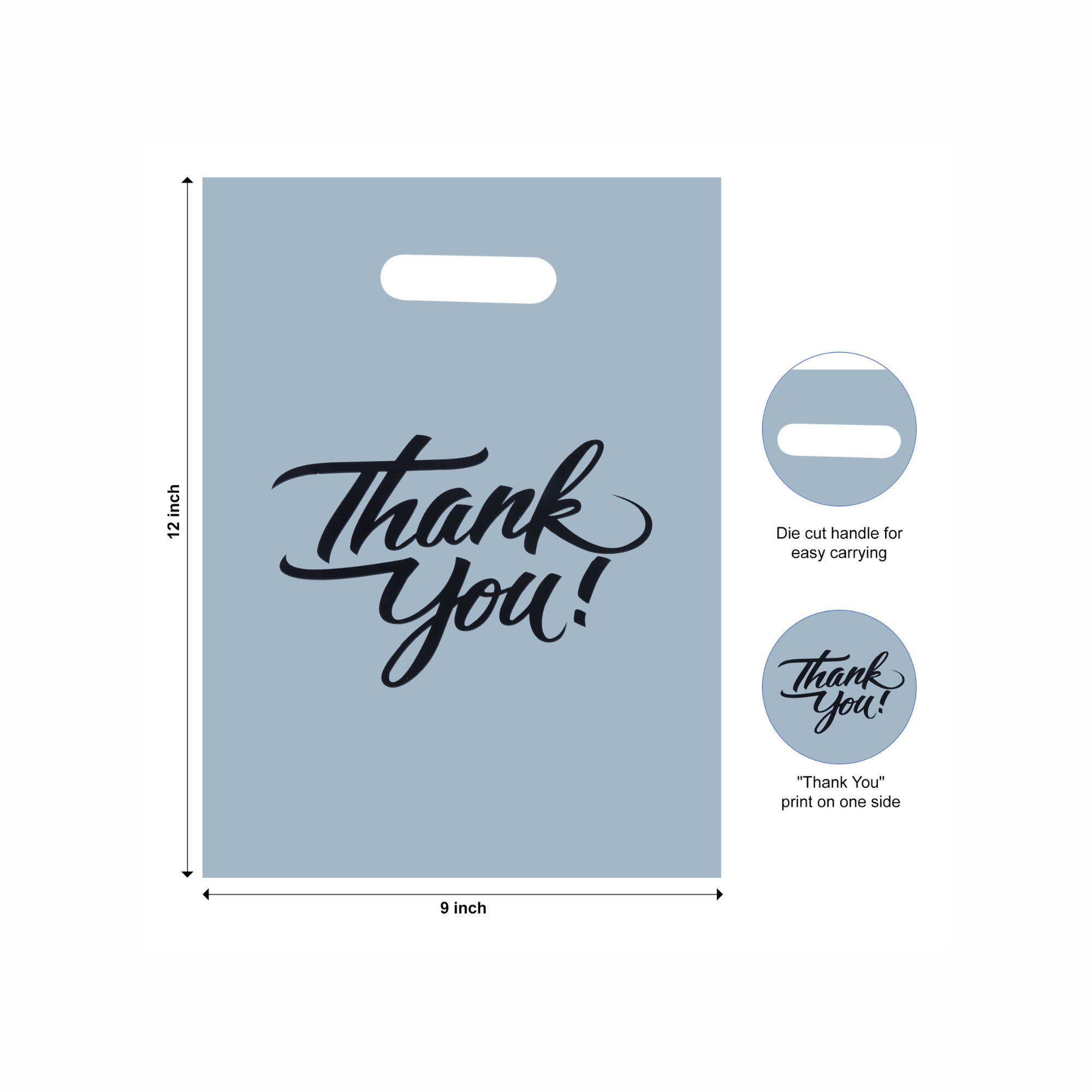 9 X 12 Thank You Plastic Bags With Die Cut Handles Retail Shopping Poly Bags Infinitepack Infinite Pack