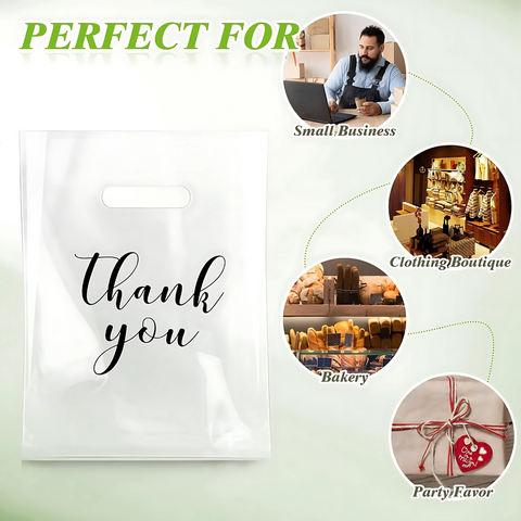Clear Thank You Bags 9"x12" Perfect for Shopping Merchandise