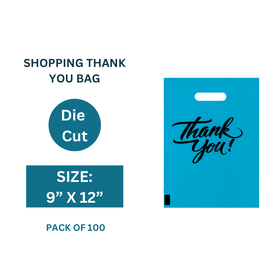 Leinuosen 200 Pcs 3 Size Thank You Shopping Bags Bulk Plastic
