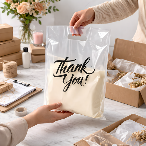 Clear Thank You Bags 9"x12" Perfect for Shopping Merchandise - Infinite Pack