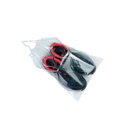 18x24 Clear Shoe Bag With Cotton Drawstring For Packing, Men & Women Pack Of 100 - Infinite Pack