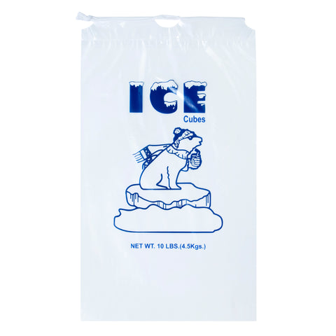 10 Lbs Pack of 100 Ice Bags With Cotton Drawstring - Ice Cube Bags - Infinite Pack