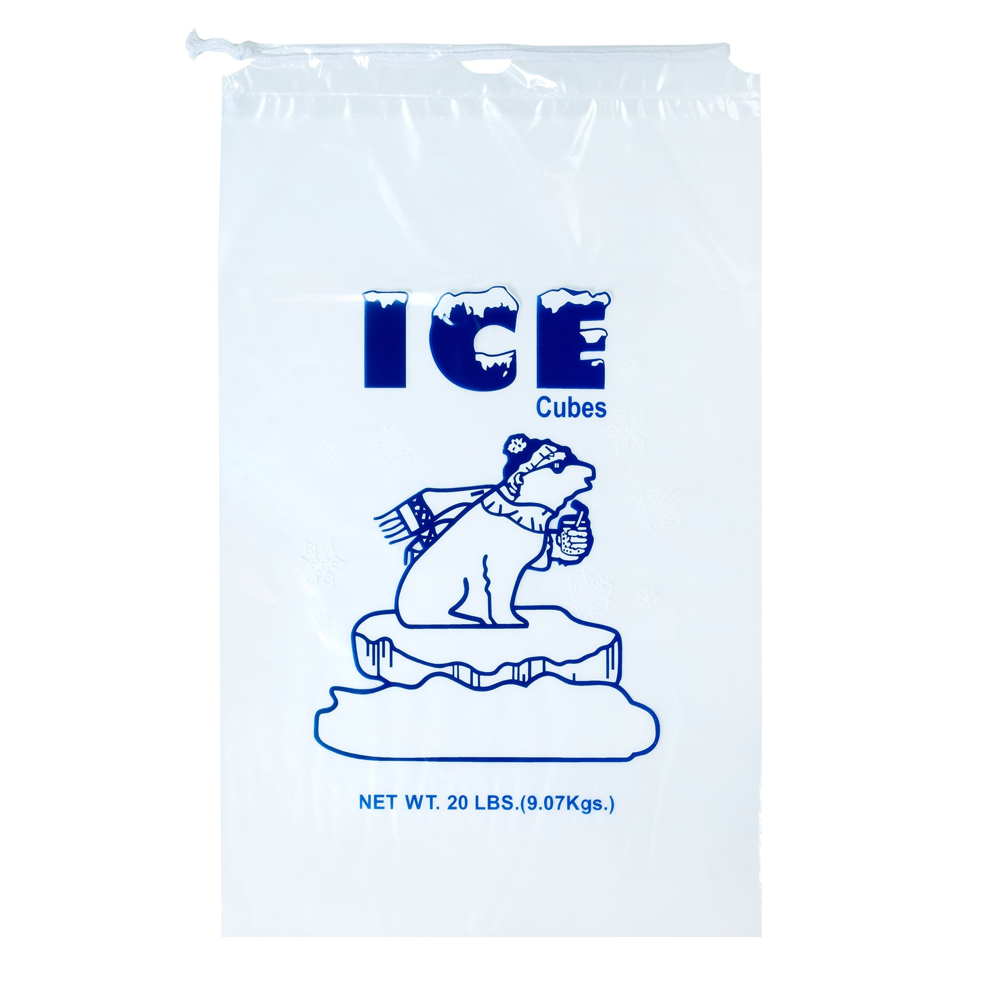 20 lbs Pack of 100 ice bags with cotton drawstring - Infinite Pack