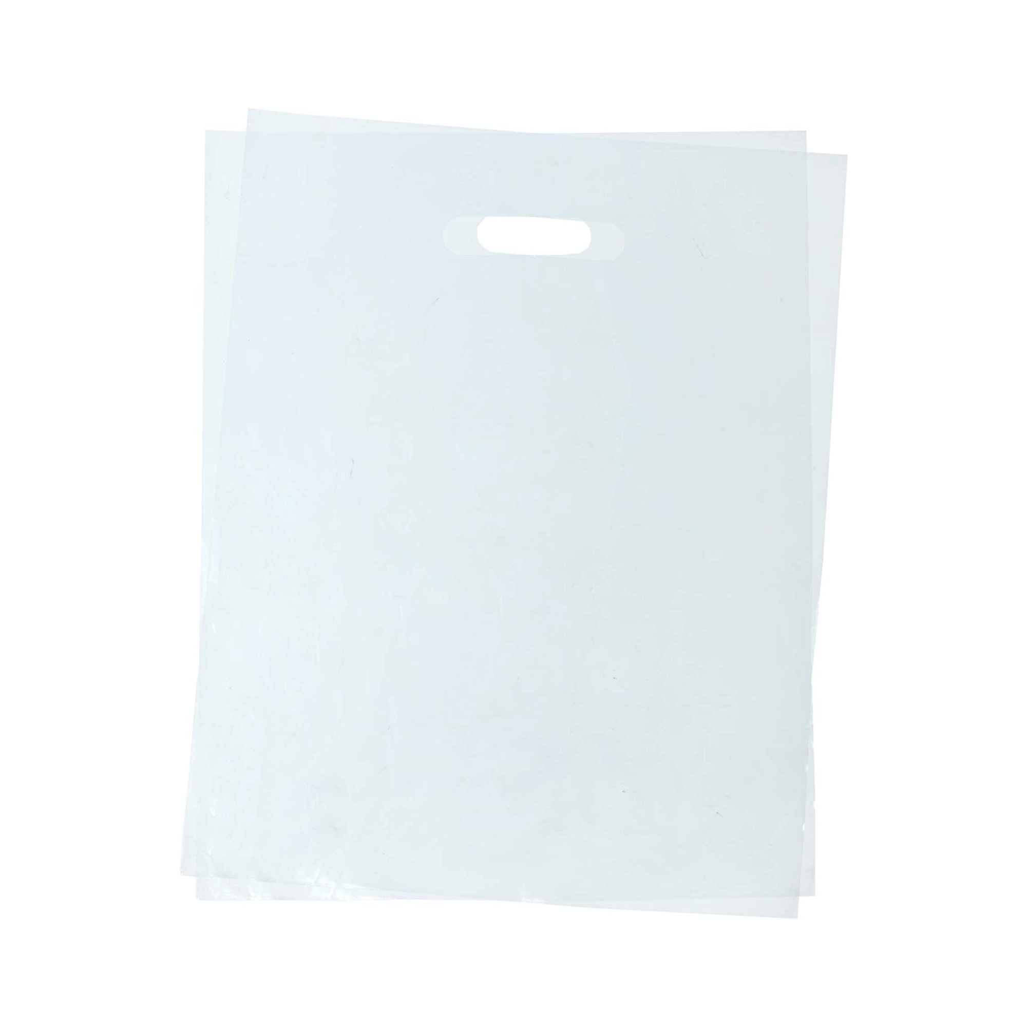 12x15 - 1.25 Mil Clear Merchandise Poly Bags for Clothing, Shopping, Tradeshow, Retails Pack of 100 - LDPE Clear Handle Bag - Infinite Pack