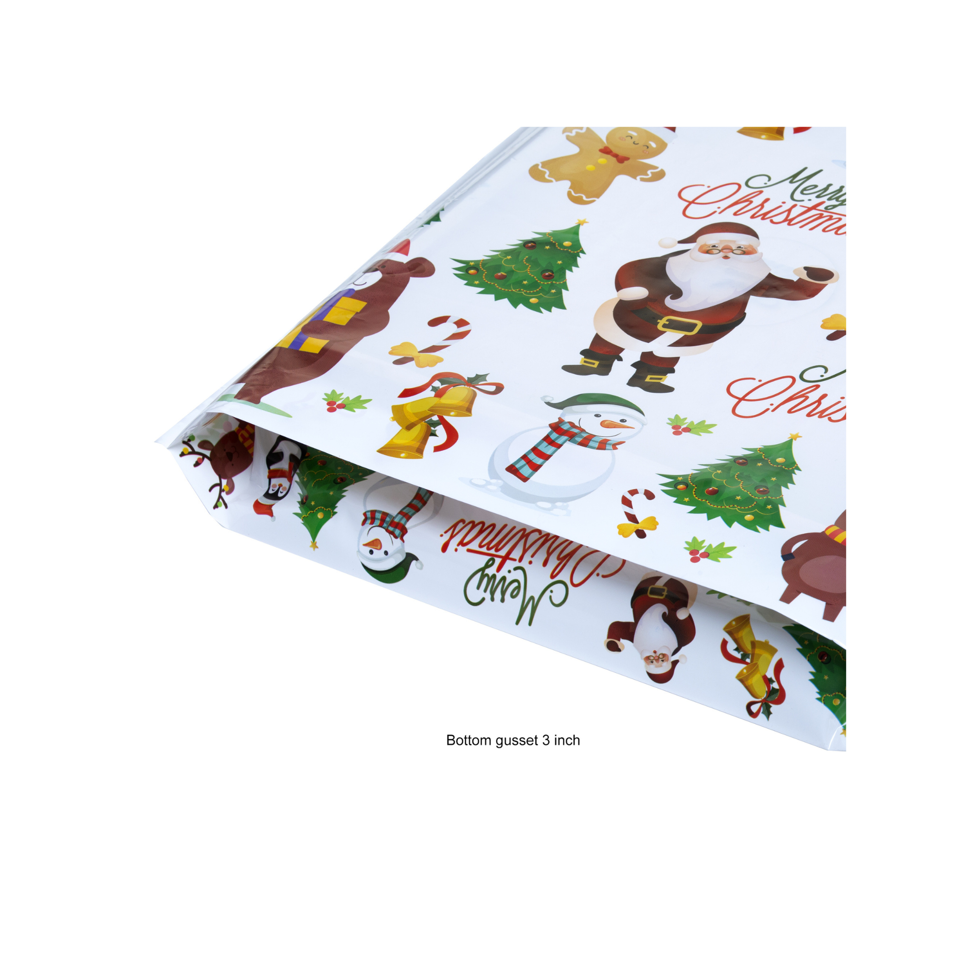 18x18 Large Christmas Gift Bags With Loop Handle, Merry Christmas Printed Treat Bags (Pack of 100) - Infinite Pack