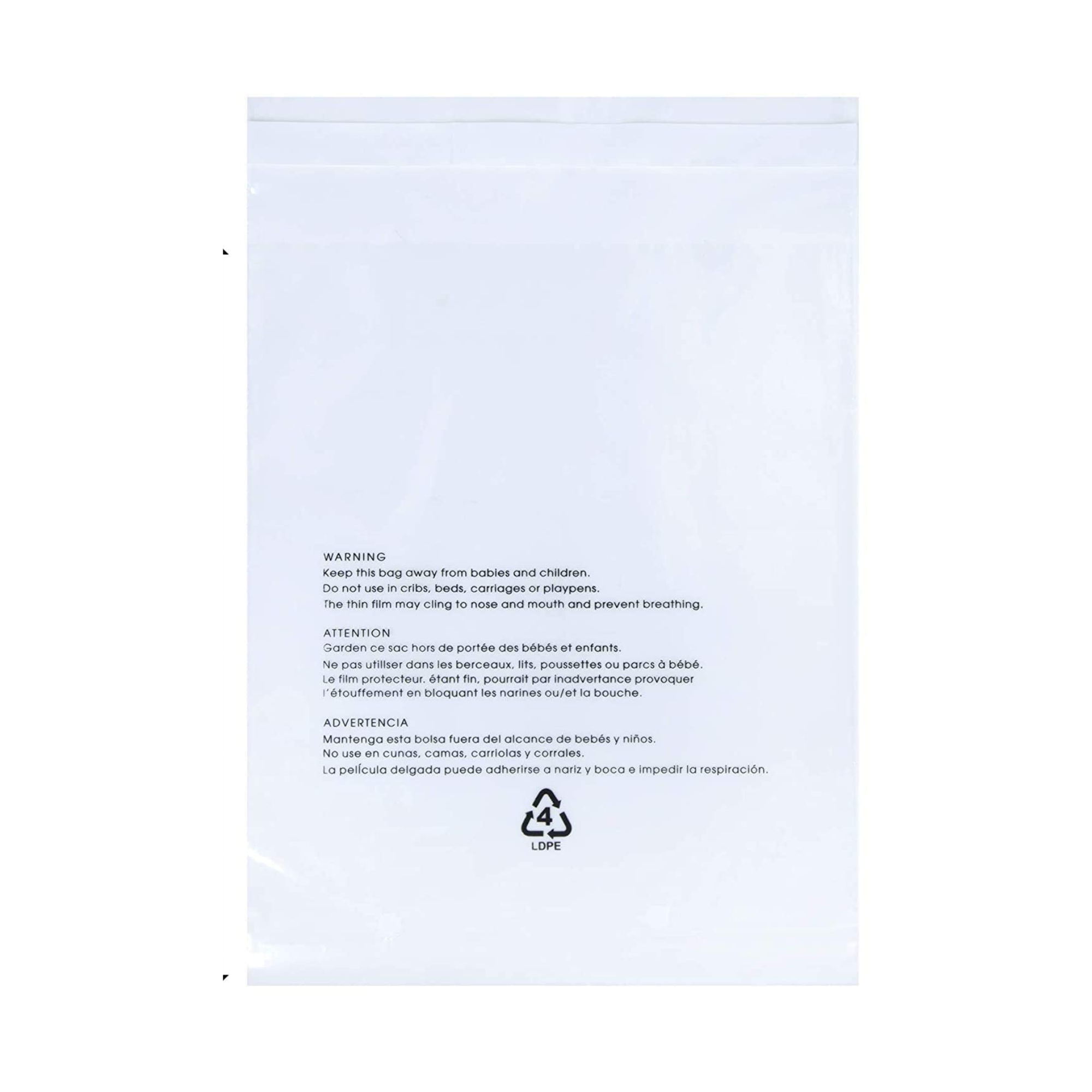 8 x 10, 1.5 Mils Clear Suffocation Warning Bag With Permanent Sealing Tap - Infinite Pack