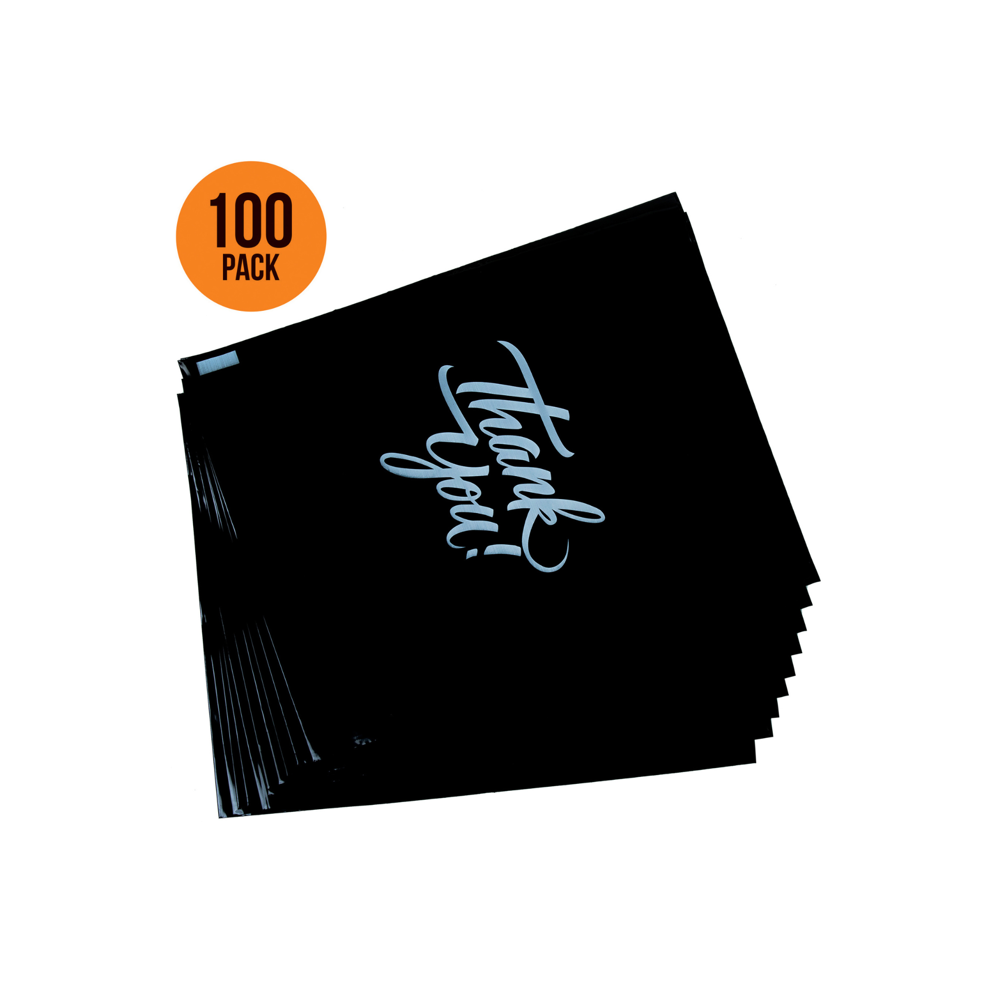 12x 15 Pack of 100 Thank You Printed Merchandise Bags 2.35 Mil With Die Cut Handle - Infinite Pack