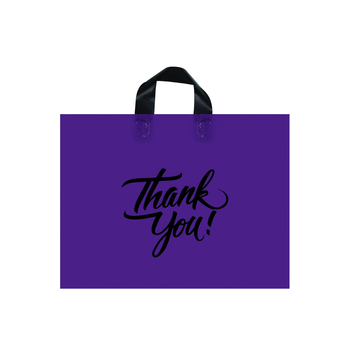 16 x 12.5, 2.35 Mil Thank You Shopping Bag with Loop Handles and 5" Bottom Gusset Shopping Bag Pack of 60 - Infinite Pack