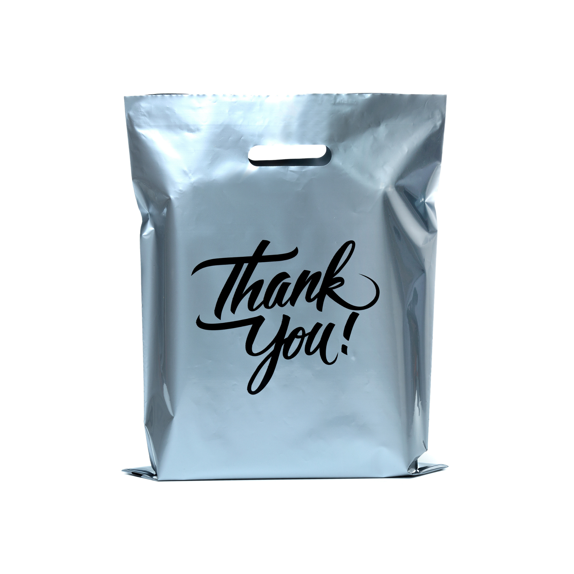 16 x 18 Pack of 100 Thank You Printed Merchandise Bags 1.75 Mil With Die Cut Handle - Infinite Pack