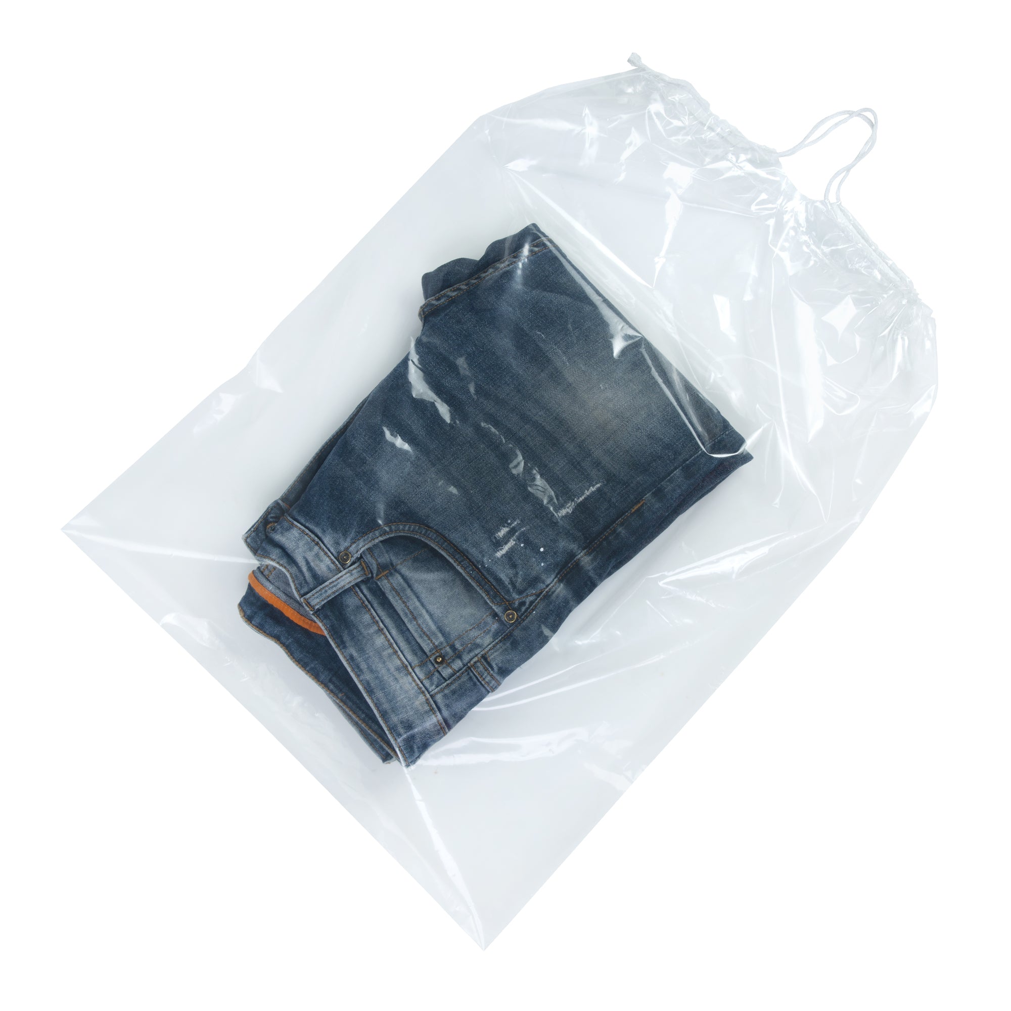 10 LB LBS 1.5 Mil Plastic Ice Bag Bags With Cotton Drawstring 100 PCs