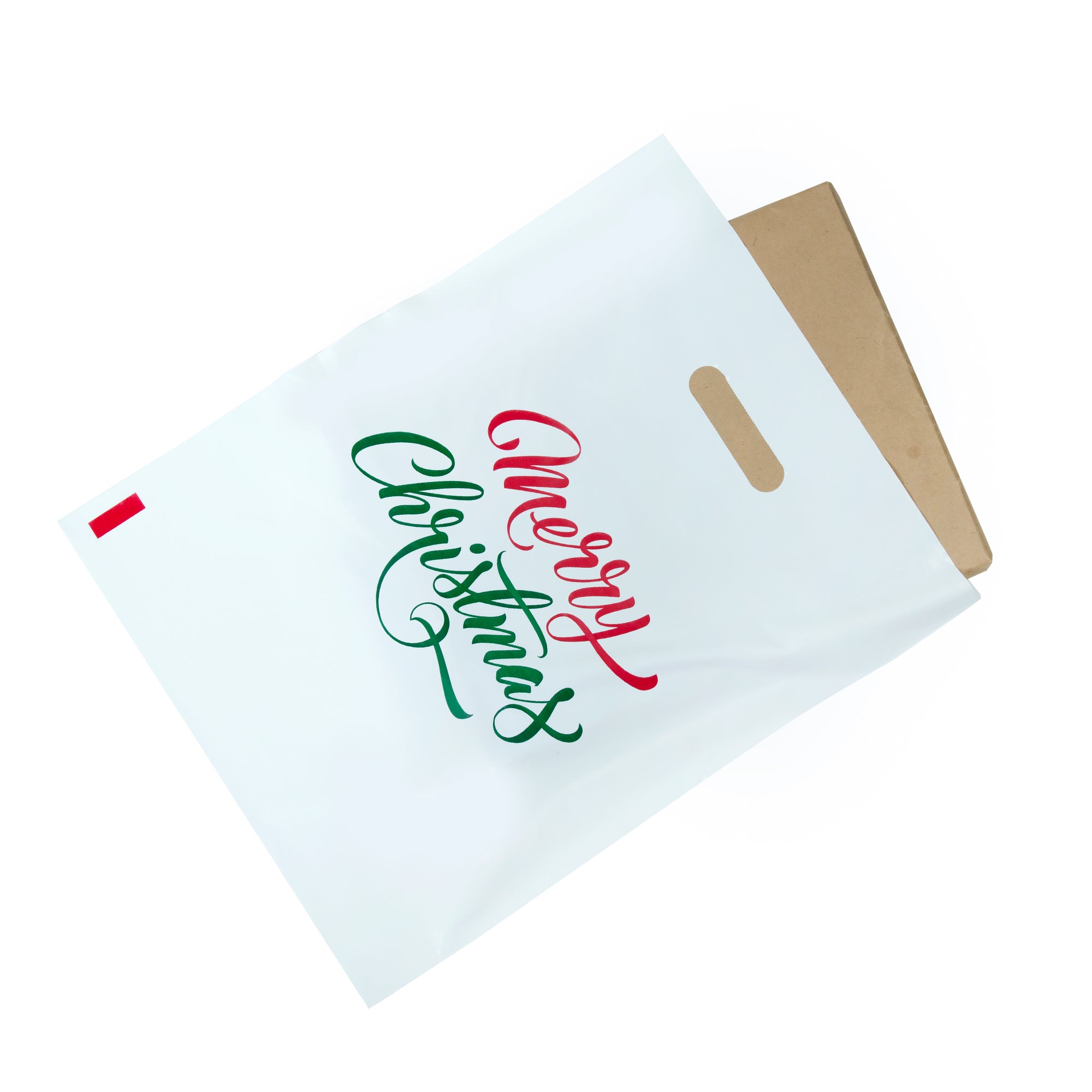 merry christmas printed bag with object inside