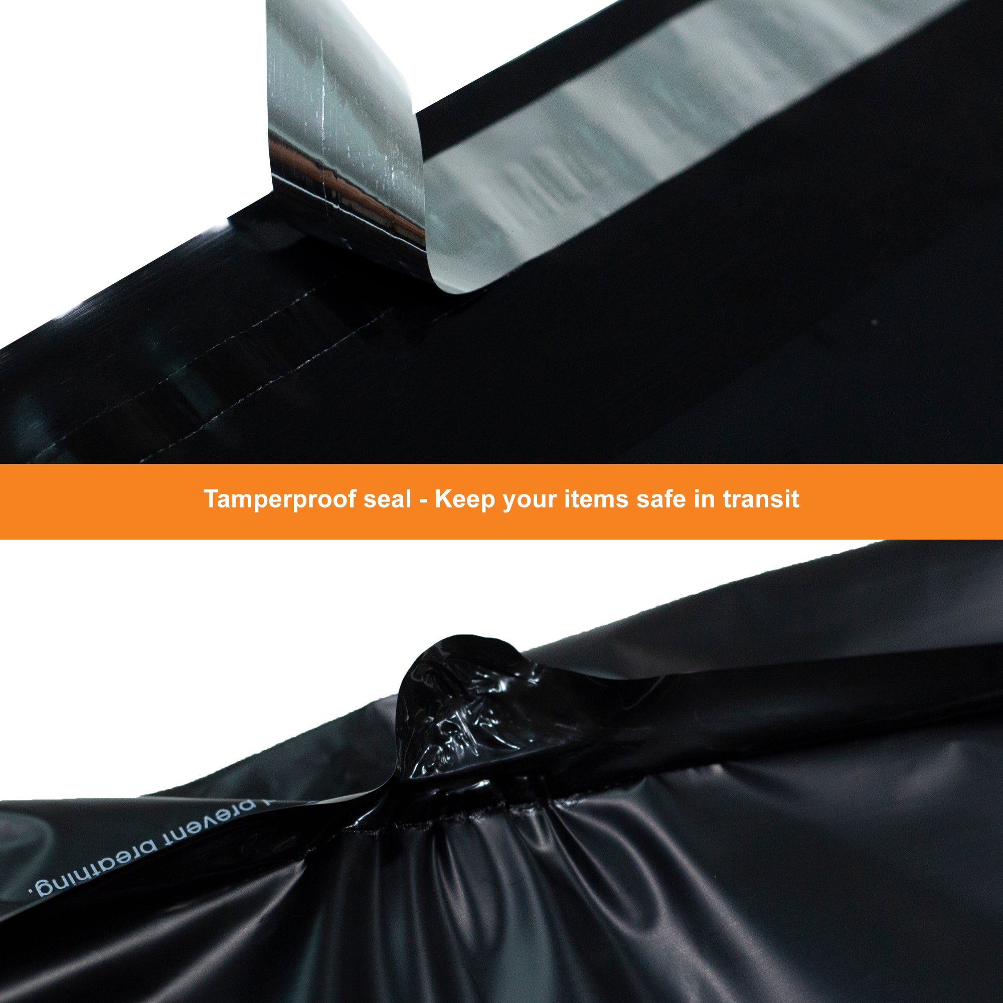 12 x 15.5 black thank you bag with tamperproof seal
