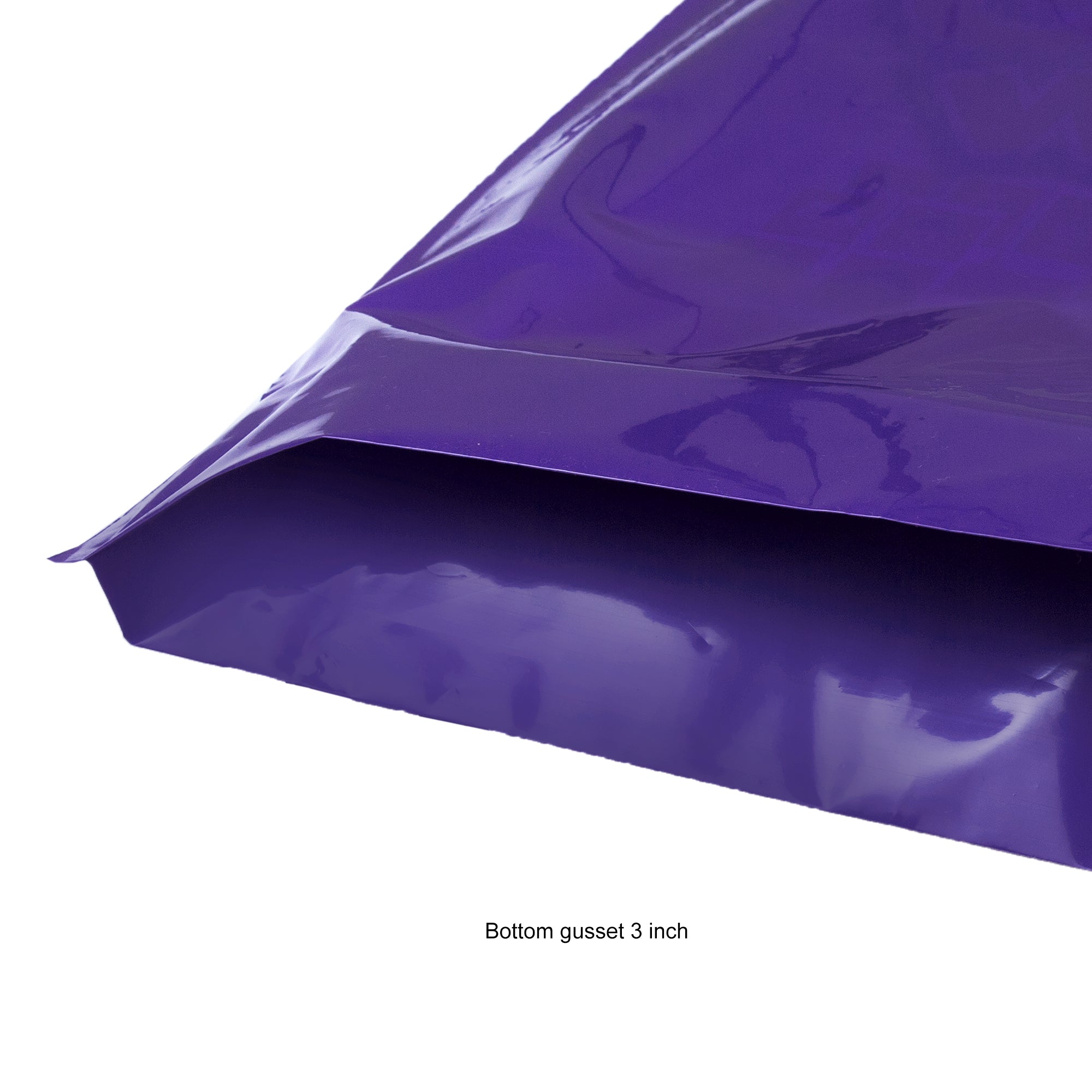 bottm gusset of purple thank you bag