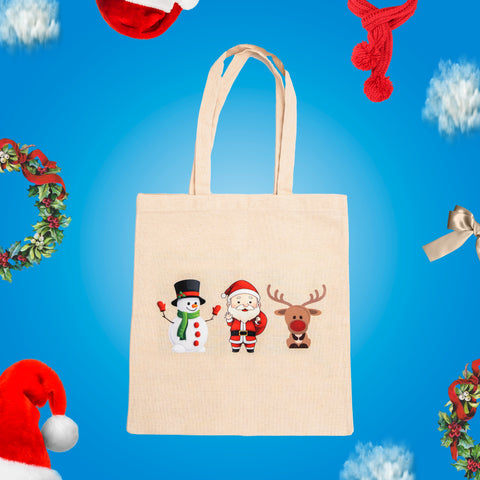 santa printed christmas shopping bags 