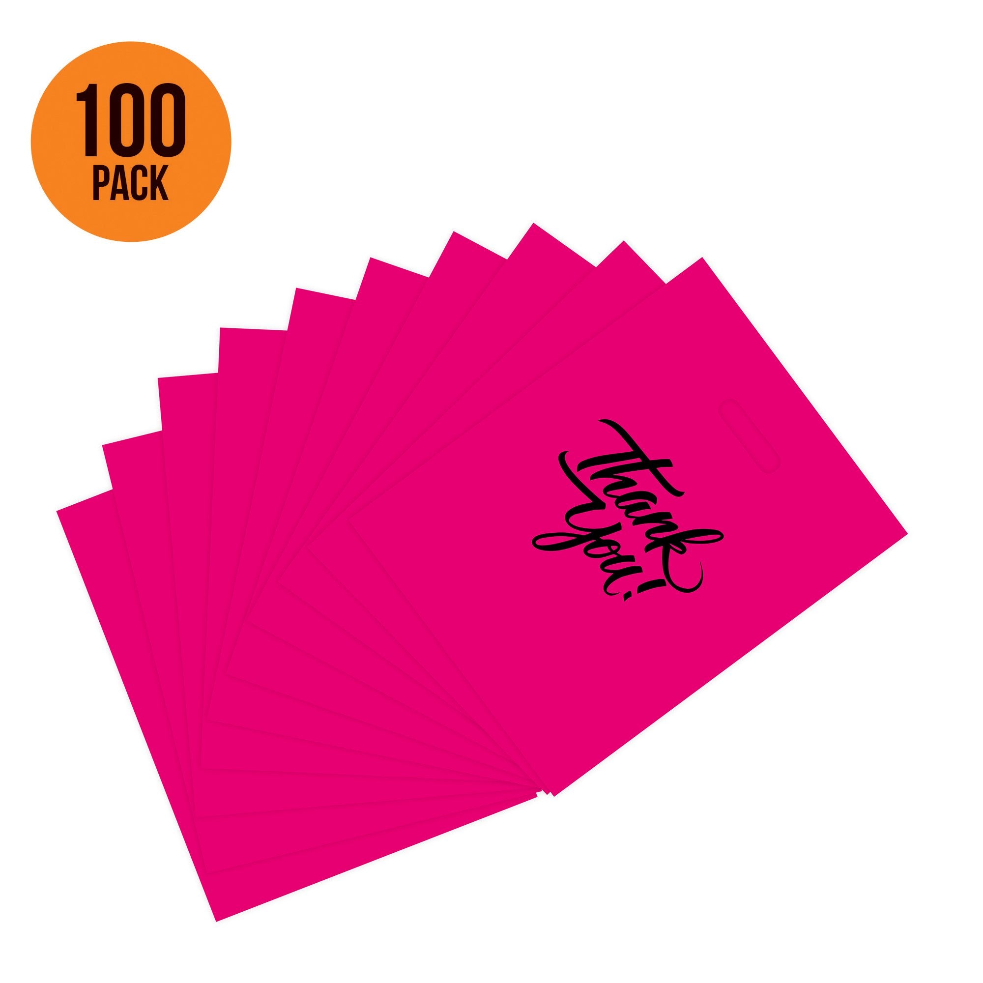 20 x 20 pink thank you bags pack of 100