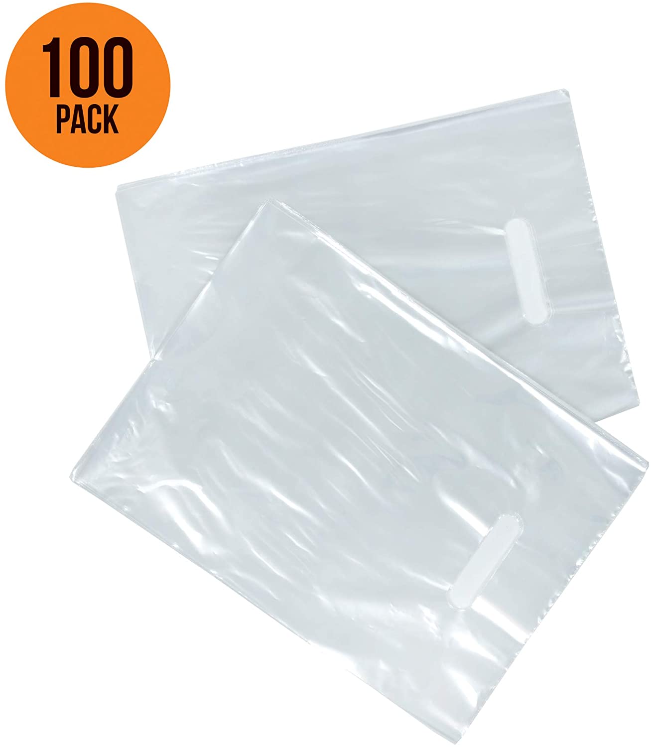 Prime Line Packaging Large Clear Plastic Bags with Soft Loop