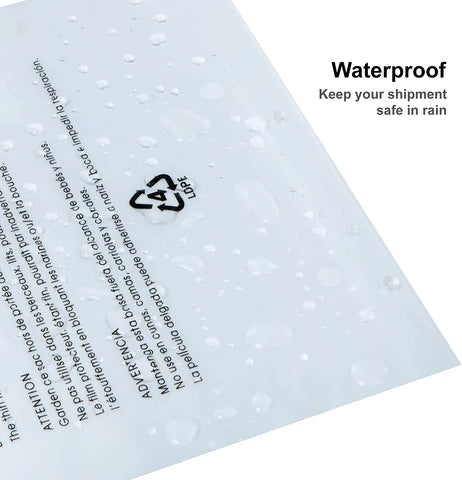 waterproof industrial clear bag with suffocation warning