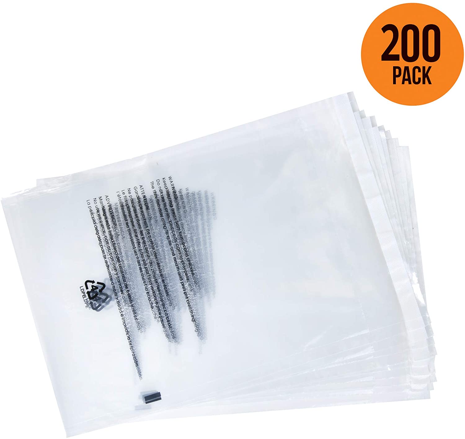9 x 12 clear plastic industrial bag pack of 200