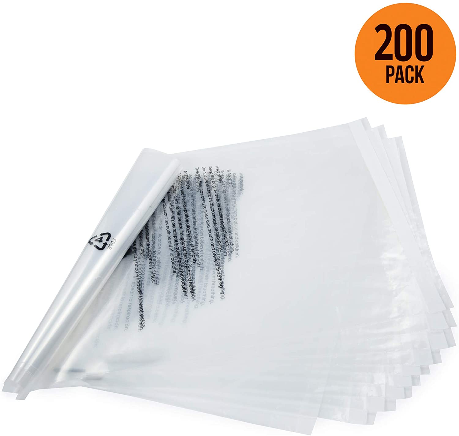 100 Count - 12 x 18, 2 Mil Clear Plastic Reclosable Zip Poly Bags with  Resealable Lock Seal Zipper for Clothing, T-Shirts, Pants