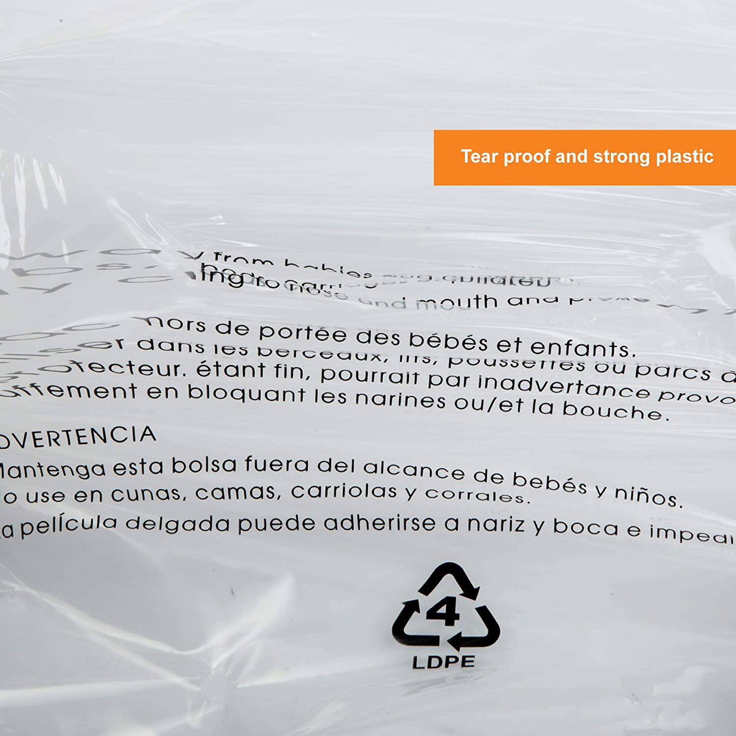 industrial clear bag with tear proof and strong plastic material