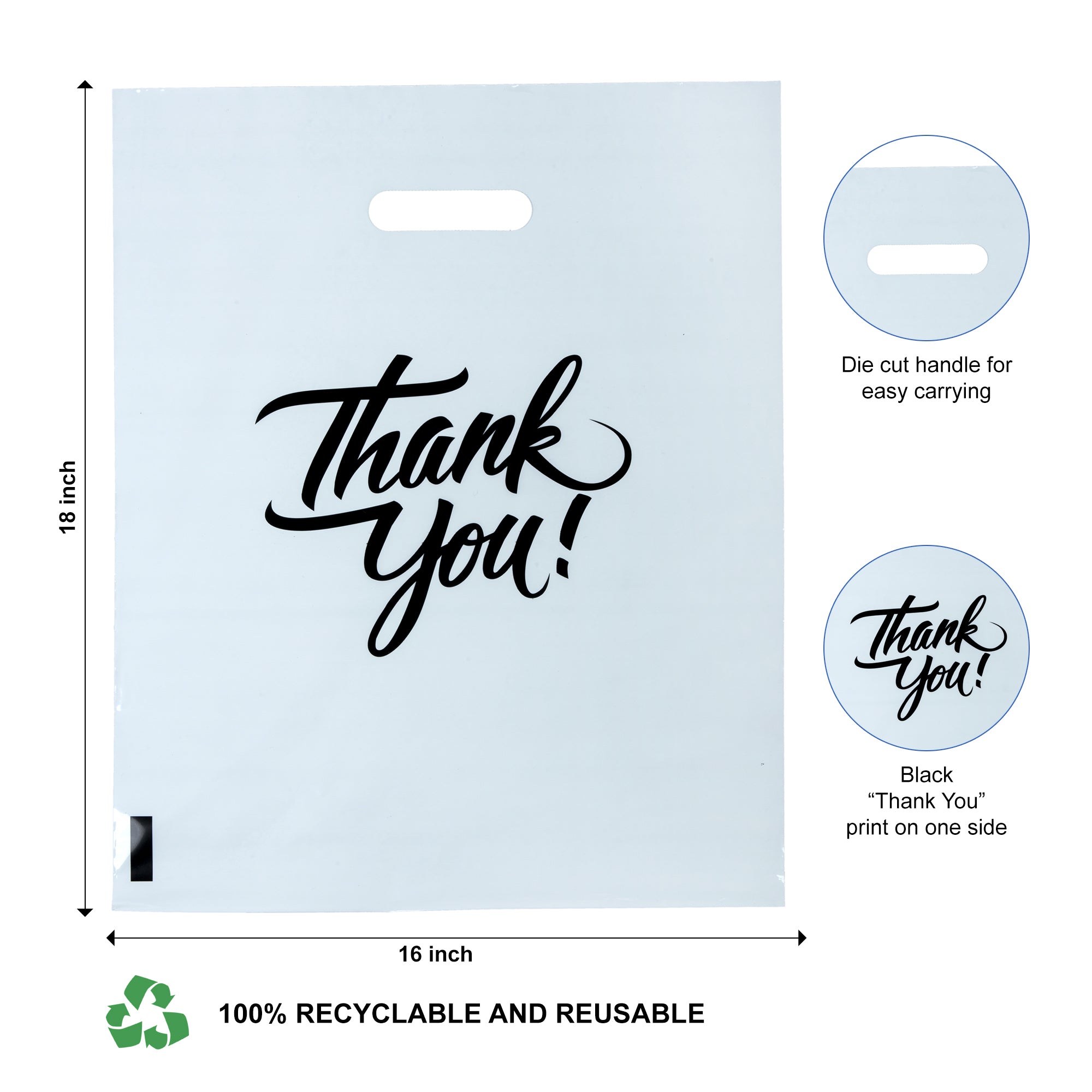 ZORRITA 100 Pack Thank You Bags for Business, 9 x 12 Inch Plastic  Merchandise Bags Extra Thick Retai…See more ZORRITA 100 Pack Thank You Bags  for